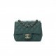 CHANEL LAMBSKIN QUILTED MINI SQUARE FLAP GREEN GOLD HARDWARE (16*13*8cm)