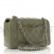 CHANEL LAMBSKIN QUILTED MINI RECTANGULAR FLAP GREEN SILVER HARDWARE (20*13*7cm)