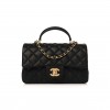 CHANEL CAVIAR QUILTED MINI TOP HANDLE RECTANGULAR FLAP BLACK GOLD HARDWARE (20*13*6cm)