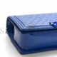 CHANEL PATENT CALFSKIN QUILTED NEW MEDIUM PLEXIGLASS BOY FLAP BLUE (27*18*7cm)