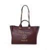 CHANEL CAVIAR MEDIUM STUDDED DEAUVILLE TOTE BURGUNDY ROSE GOLD HARDWARE (38*28*20cm)