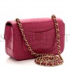 CHANEL MATTE ALLIGATOR MINI FLAP PINK GOLD HARDWARE (20*12*6cm)