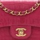 CHANEL MATTE ALLIGATOR MINI FLAP PINK GOLD HARDWARE (20*12*6cm)