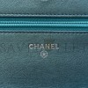 CHANEL METALLIC LAMBSKIN WALLET ON CHAIN WOC TURQUOISE SILVER HARDWARE (19*12*4cm)