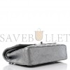 CHANEL METALLIC CAVIAR QUILTED MEDIUM DOUBLE FLAP SILVER SILVER HARDWARE (25*15*6cm)