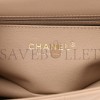 CHANEL LAMBSKIN QUILTED MINI RECTANGULAR FLAP DARK BEIGE ROSE GOLD HARDWARE (20*11*6cm)