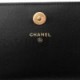 CHANEL CAVIAR QUILTED BOY WALLET ON CHAIN WOC BLACK GOLD HARDWARE (15*10*3cm)