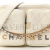 CHANEL CALFSKIN QUILTED SMALL CAMERA CASE WHITE (20*12*6cm)