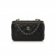 CHANEL LAMBSKIN QUILTED PEARL CRUSH SMALL VANITY CASE WITH CHAIN BLACK ROSE GOLD HARDWARE (17*10*8cm)