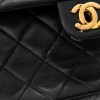 CHANEL LAMBSKIN QUILTED SMALL SINGLE FLAP BAG BLACK GOLD HARDWARE (20*15*6cm)