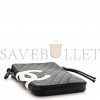 CHANEL CALFSKIN QUILTED MEDIUM CAMBON MESSENGER BLACK WHITE (25*19*3cm)