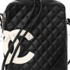 CHANEL CALFSKIN QUILTED MEDIUM CAMBON MESSENGER BLACK WHITE (25*19*3cm)