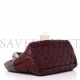 CHANEL LAMBSKIN QUILTED SMALL COCO COCOON REVERSIBLE TOTE GREY BURGUNDY (30*22*18cm)