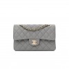 CHANEL CAVIAR QUILTED SMALL DOUBLE FLAP GREY ROSE GOLD HARDWARE (22*14*7cm)