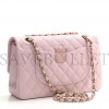 CHANEL CAVIAR QUILTED MEDIUM DOUBLE FLAP LIGHT PINK ROSE GOLD HARDWARE (25*15*6cm)