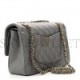 CHANEL CAVIAR QUILTED MEDIUM DOUBLE FLAP GREY ROSE GOLD HARDWARE (25*17*6cm)