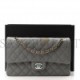 CHANEL CAVIAR QUILTED MEDIUM DOUBLE FLAP GREY ROSE GOLD HARDWARE (25*17*6cm)