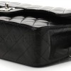 CHANEL LAMBSKIN QUILTED MEDIUM DOUBLE FLAP BLACK SILVER HARDWARE SILVER HARDWARE (25*15*6cm)