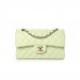 CHANEL CAVIAR QUILTED SMALL DOUBLE FLAP LIGHT GREEN ROSE GOLD HARDWARE (23*14*6cm)