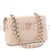 CHANEL CAVIAR CHEVRON QUILTED SMALL DOUBLE FLAP BEIGE ROSE GOLD HARDWARE (23*15*6cm)