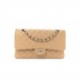 CHANEL CAVIAR QUILTED MEDIUM DOUBLE FLAP BEIGE CLAIR SILVER HARDWARE (25*15*7cm)