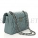 CHANEL CAVIAR QUILTED SMALL DOUBLE FLAP LIGHT BLUE SILVER HARDWARE (23*14*6cm)