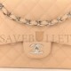 CHANEL CAVIAR QUILTED JUMBO DOUBLE FLAP BEIGE SILVER HARDWARE (30*19*9cm)