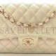 CHANEL IRIDESCENT LAMBSKIN QUILTED MEDIUM DOUBLE FLAP IVORY ROSE GOLD HARDWARE (25*15*6cm)