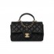 CHANEL CAVIAR QUILTED MINI TOP HANDLE RECTANGULAR FLAP BLACK GOLD HARDWARE (20*12*7cm)