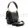 CHANEL CALFSKIN CROCODILE EMBOSSED SMALL GABRIELLE COCODILE HOBO BLACK GOLD HARDWARE (20*15*8cm)