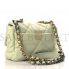 CHANEL LAMBSKIN QUILTED MEDIUM CHANEL 19 FLAP LIGHT GREEN GOLD HARDWARE (26*16*8cm)