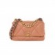 CHANEL LAMBSKIN QUILTED MEDIUM CHANEL 19 FLAP LIGHT BROWN GOLD HARDWARE (25*17*8cm)