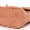 CHANEL LAMBSKIN QUILTED MEDIUM CHANEL 19 FLAP LIGHT BROWN GOLD HARDWARE (25*17*8cm)