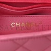 CHANEL LAMBSKIN QUILTED MINI TOP HANDLE RECTANGULAR FLAP PINK ROSE GOLD HARDWARE  (20*12*6cm)