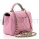 CHANEL LAMBSKIN QUILTED MINI TOP HANDLE RECTANGULAR FLAP LILAC LIGHT GREEN ROSE GOLD HARDWARE (20*12*6cm)