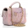 CHANEL LAMBSKIN QUILTED OMBRE MINI TOP HANDLE RECTANGULAR FLAP PINK MULTICOLOR GOLD HARDWARE (20*13*6cm)