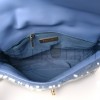 CHANEL SEQUIN QUILTED MEDIUM CHANEL 19 FLAP LIGHT BLUE GOLD HARDWARE (25*18*8cm)