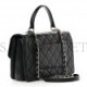 CHANEL LAMBSKIN QUILTED MEDIUM TRENDY CC FLAP DUAL HANDLE BAG BLACK ROSE GOLD HARDWARE  (29*19*9cm)