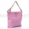 CHANEL SHINY CALFSKIN QUILTED SMALL CHANEL 22 PINK GOLD HARDWARE (30*30*8cm)