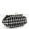 CHANEL TWEED QUILTED MAXI CHANEL 19 FLAP BLACK ECRU WHITE GOLD HARDWARE (36*22*11cm)