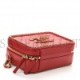 CHANEL GOATSKIN QUILTED MEDIUM CC FILIGREE VANITY CASE RED GOLD HARDWARE (18*13*7cm)