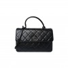 CHANEL LAMBSKIN QUILTED MEDIUM TRENDY CC FLAP DUAL HANDLE BAG SO BLACK BLACK HARDWARE  (30*20*10cm)