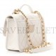 CHANEL CAVIAR QUILTED SMALL TOP HANDLE FLAP WHITE GOLD HARDWARE (25*16*8cm)