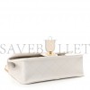 CHANEL CAVIAR QUILTED SMALL TOP HANDLE FLAP WHITE GOLD HARDWARE (25*16*8cm)