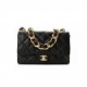 CHANEL LAMBSKIN QUILTED LARGE CC FUNKY TOWN FLAP BLACK GOLD HARDWARE (27*18*6cm)