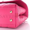 CHANEL CAVIAR QUILTED MINI COCO HANDLE FLAP PINK ROSE GOLD HARDWARE (23*15*10cm)