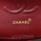 CHANEL LAMBSKIN QUILTED MEDIUM DOUBLE FLAP BLACK GOLD HARDWAR (25*15*7cm)