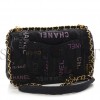 CHANEL DENIM QUILTED DENIM MOOD MINI RECTANGULAR FLAP BLACK MULTICOLOR GOLD HARDWARE (21*13*7cm)