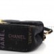 CHANEL DENIM QUILTED DENIM MOOD MINI RECTANGULAR FLAP BLACK MULTICOLOR GOLD HARDWARE (21*13*7cm)