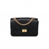 CHANEL CALFSKIN QUILTED 2.55 REISSUE MINI FLAP BLACK GOLD HARDWARE (27*18*8cm)